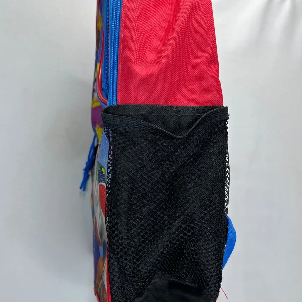 Nintendo Super Mario Backpack Kids Blue Red Polyester Graphic School Bag 16 inch